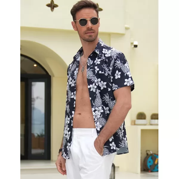 COOFANDY Mens Hawaiian Shirt Short Sleeve Button Down Shirt Tropical Summer Beach Shirt