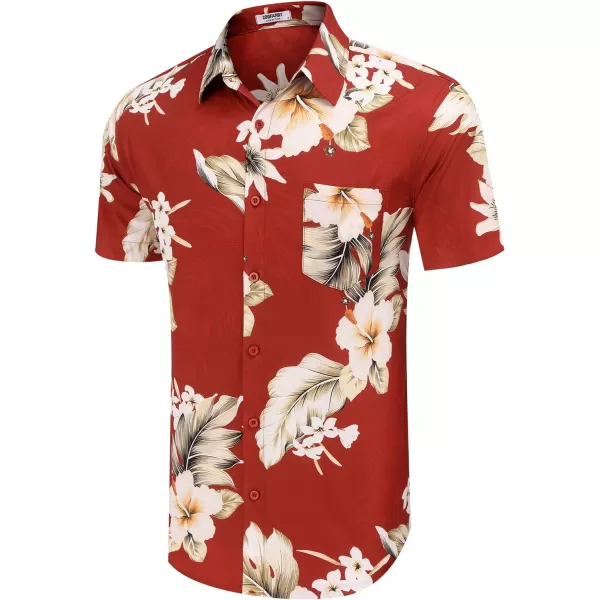 COOFANDY Mens Hawaiian Shirt Short Sleeve Button Down Shirt Tropical Summer Beach Shirt