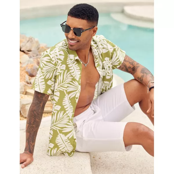 COOFANDY Mens Hawaiian Shirt Short Sleeve Button Down Shirt Tropical Summer Beach Shirt