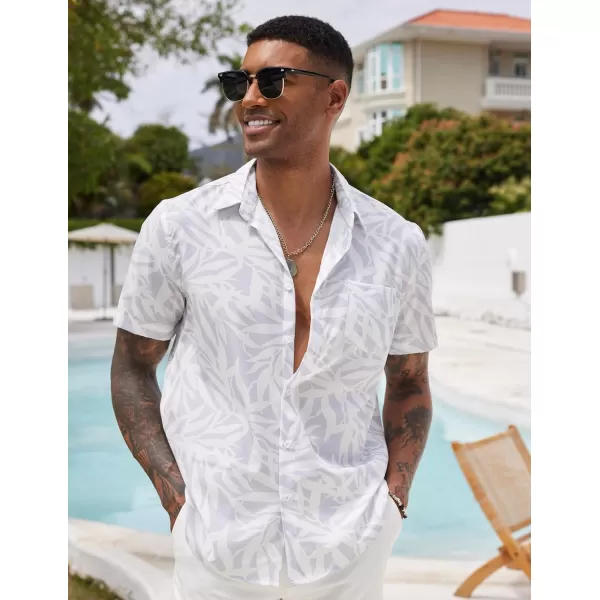 COOFANDY Mens Hawaiian Shirt Short Sleeve Button Down Shirt Tropical Summer Beach Shirt