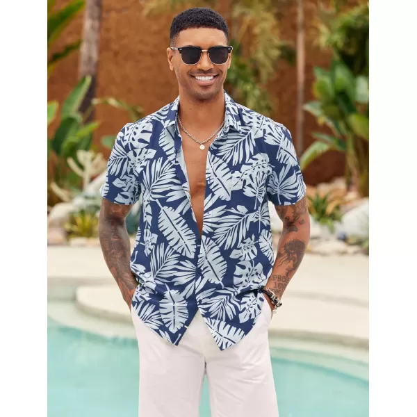 COOFANDY Mens Hawaiian Shirt Short Sleeve Button Down Shirt Tropical Summer Beach Shirt