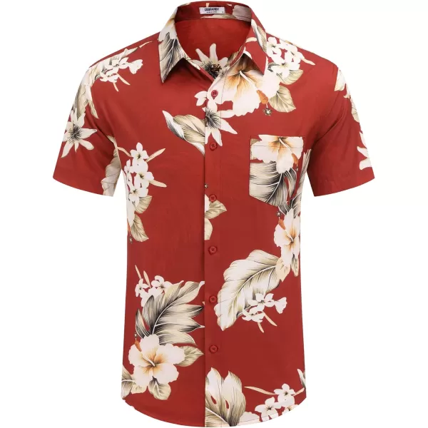 COOFANDY Mens Hawaiian Shirt Short Sleeve Button Down Shirt Tropical Summer Beach Shirt
