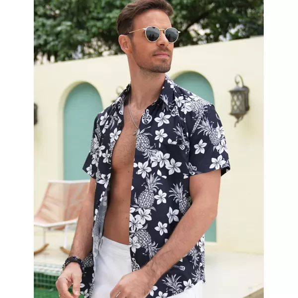 COOFANDY Mens Hawaiian Shirt Short Sleeve Button Down Shirt Tropical Summer Beach Shirt
