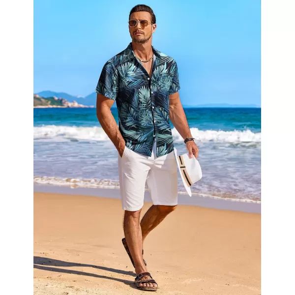 COOFANDY Men's Hawaiian Shirt Short Sleeve Floral Button Down Shirts Tropical Holiday Beach Shirts