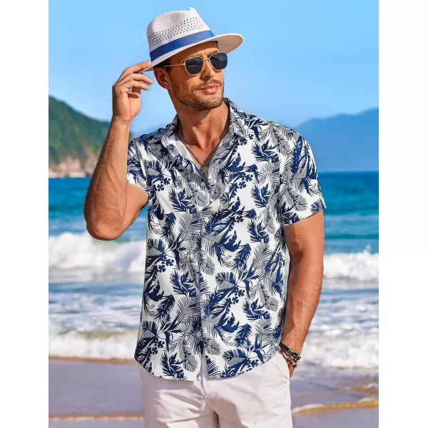 COOFANDY Men's Hawaiian Shirt Short Sleeve Floral Button Down Shirts Tropical Holiday Beach Shirts