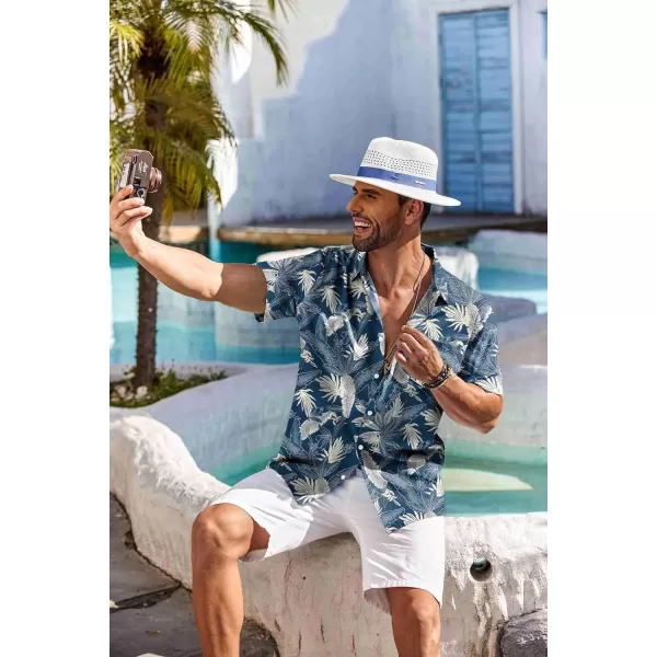 COOFANDY Men's Hawaiian Shirt Short Sleeve Floral Button Down Shirts Tropical Holiday Beach Shirts