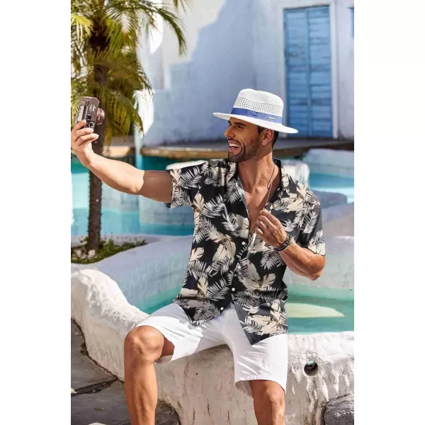 COOFANDY Men's Hawaiian Shirt Short Sleeve Floral Button Down Shirts Tropical Holiday Beach Shirts