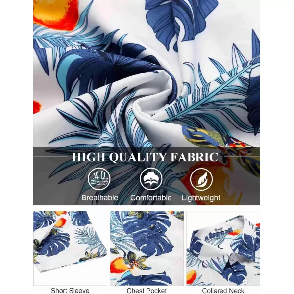 COOFANDY Men's Hawaiian Shirt Short Sleeve Floral Button Down Shirts Tropical Holiday Beach Shirts