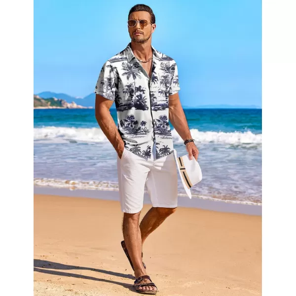 COOFANDY Men's Hawaiian Shirt Short Sleeve Floral Button Down Shirts Tropical Holiday Beach Shirts