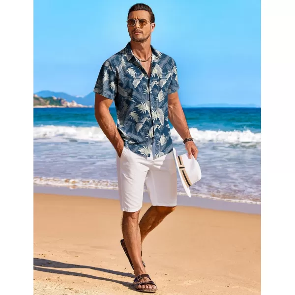 COOFANDY Men's Hawaiian Shirt Short Sleeve Floral Button Down Shirts Tropical Holiday Beach Shirts