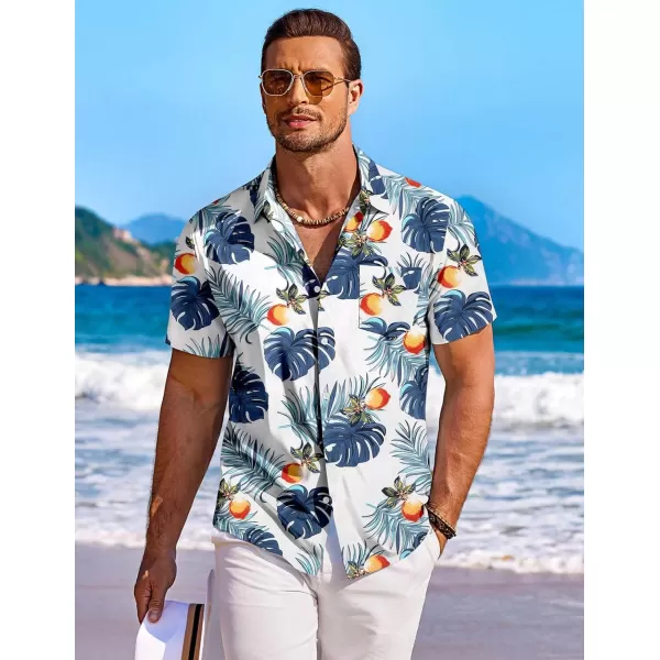 COOFANDY Men's Hawaiian Shirt Short Sleeve Floral Button Down Shirts Tropical Holiday Beach Shirts