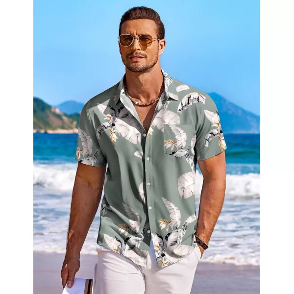 COOFANDY Men's Hawaiian Shirt Short Sleeve Floral Button Down Shirts Tropical Holiday Beach Shirts