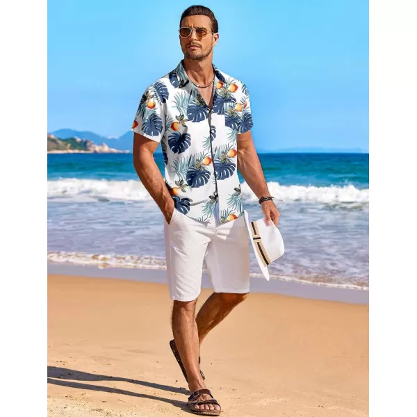 COOFANDY Men's Hawaiian Shirt Short Sleeve Floral Button Down Shirts Tropical Holiday Beach Shirts