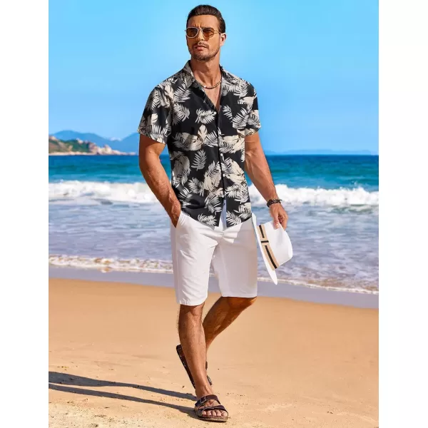 COOFANDY Men's Hawaiian Shirt Short Sleeve Floral Button Down Shirts Tropical Holiday Beach Shirts