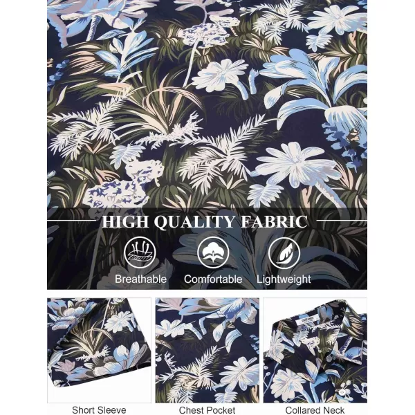 COOFANDY Men's Hawaiian Shirt Short Sleeve Floral Button Down Shirts Tropical Holiday Beach Shirts