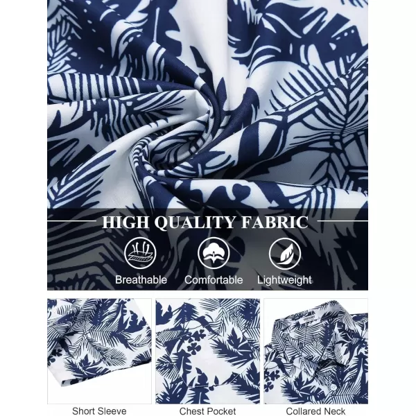 COOFANDY Men's Hawaiian Shirt Short Sleeve Floral Button Down Shirts Tropical Holiday Beach Shirts