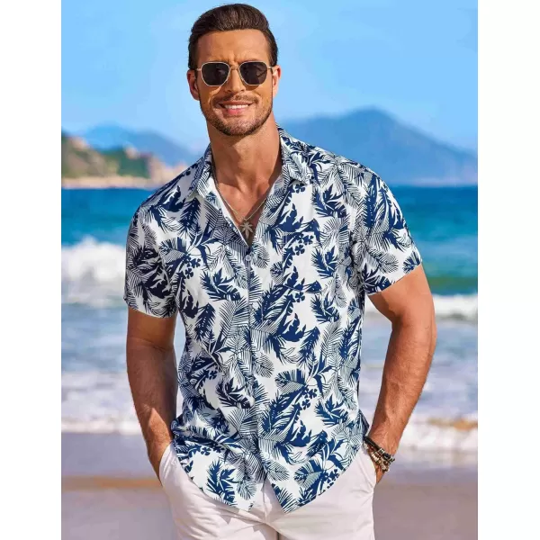 COOFANDY Men's Hawaiian Shirt Short Sleeve Floral Button Down Shirts Tropical Holiday Beach Shirts