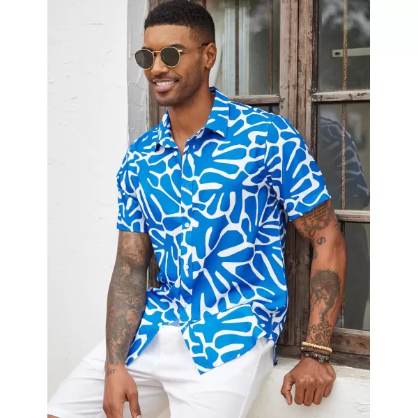 COOFANDY Mens Hawaiian Shirts Short Sleeve Button Down Aloha Shirt Casual Beach Clothes