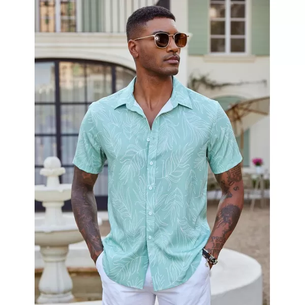 COOFANDY Mens Hawaiian Shirts Short Sleeve Button Down Aloha Shirt Casual Beach Clothes