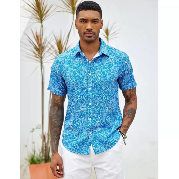 COOFANDY Mens Hawaiian Shirts Short Sleeve Button Down Aloha Shirt Casual Beach Clothes