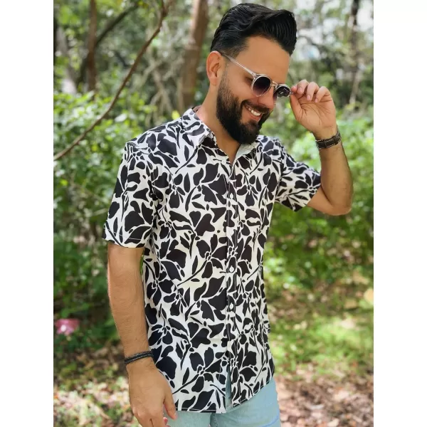 COOFANDY Mens Hawaiian Shirts Short Sleeve Button Down Aloha Shirt Casual Beach Clothes