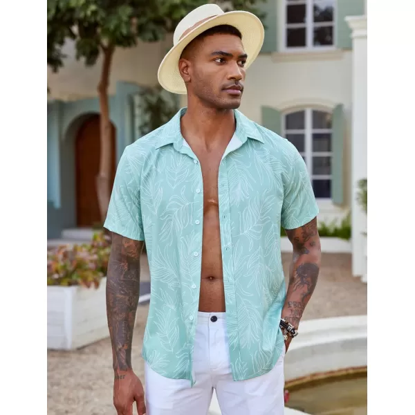 COOFANDY Mens Hawaiian Shirts Short Sleeve Button Down Aloha Shirt Casual Beach Clothes