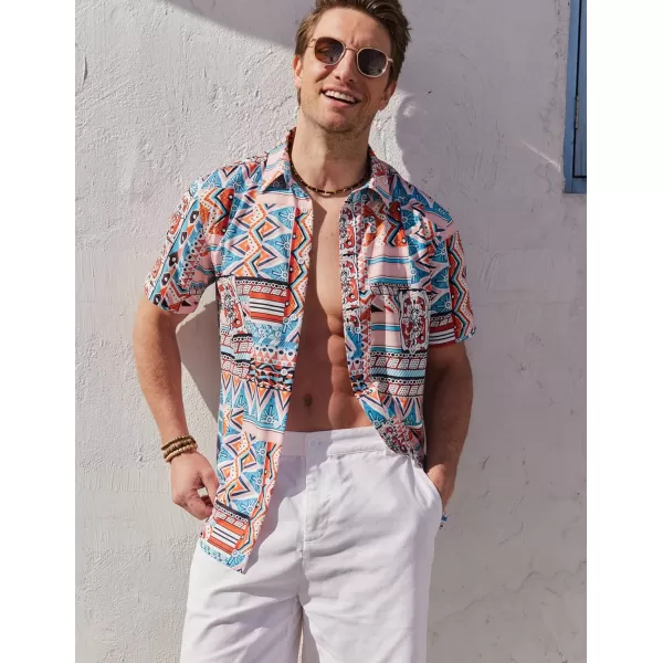 COOFANDY Mens Hawaiian Shirts Short Sleeve Button Down Aloha Shirt Casual Beach Clothes
