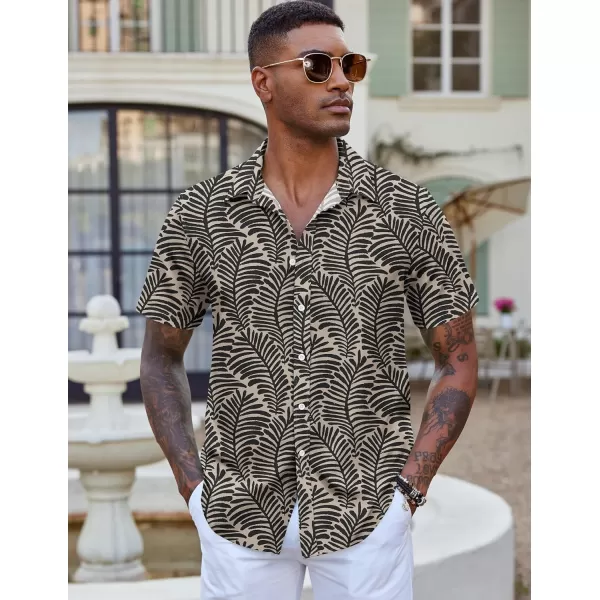 COOFANDY Mens Hawaiian Shirts Short Sleeve Button Down Aloha Shirt Casual Beach Clothes
