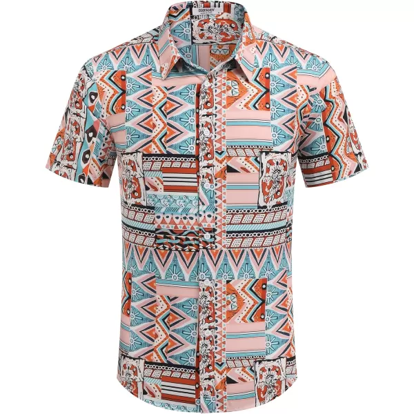 COOFANDY Mens Hawaiian Shirts Short Sleeve Button Down Aloha Shirt Casual Beach Clothes