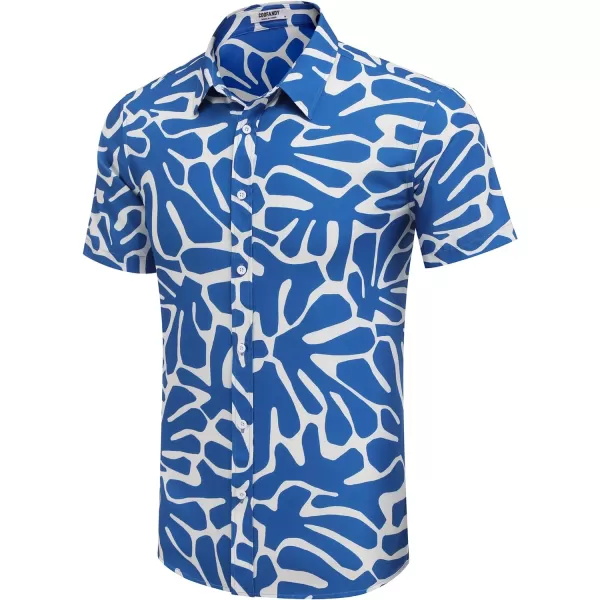 COOFANDY Mens Hawaiian Shirts Short Sleeve Button Down Aloha Shirt Casual Beach Clothes