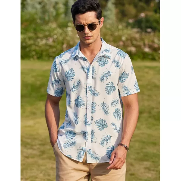 COOFANDY Mens Hawaiian Shirts Short Sleeve Button Down Aloha Shirt Casual Beach Clothes
