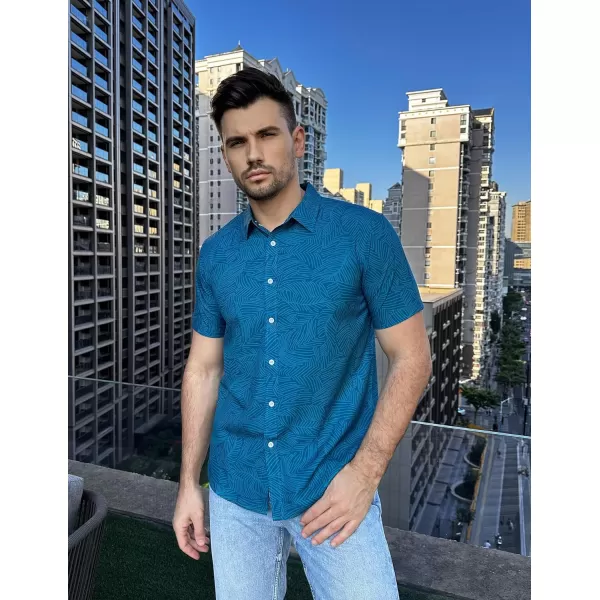 COOFANDY Mens Hawaiian Shirts Short Sleeve Button Down Aloha Shirt Casual Beach Clothes