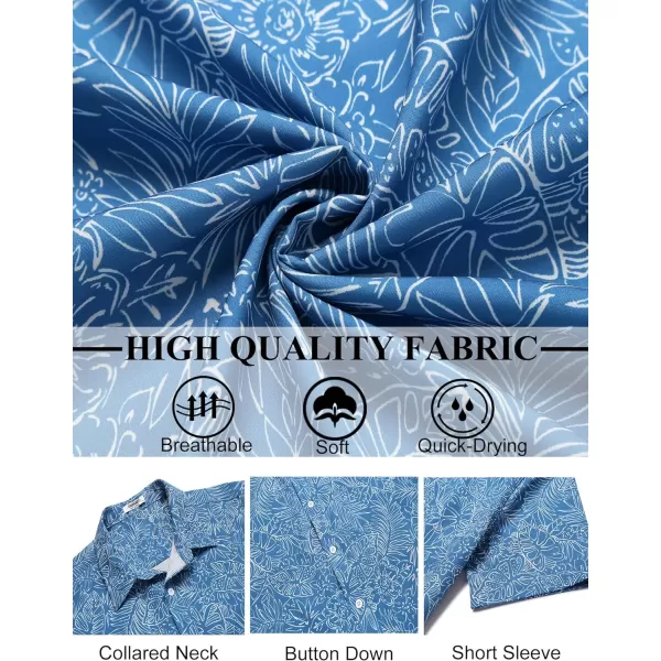 COOFANDY Mens Hawaiian Shirts Short Sleeve Button Down Aloha Shirt Casual Beach Clothes