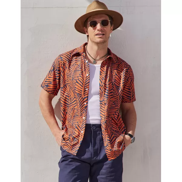 COOFANDY Mens Hawaiian Shirts Short Sleeve Button Down Aloha Shirt Casual Beach Clothes
