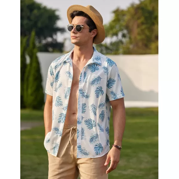 COOFANDY Mens Hawaiian Shirts Short Sleeve Button Down Aloha Shirt Casual Beach Clothes