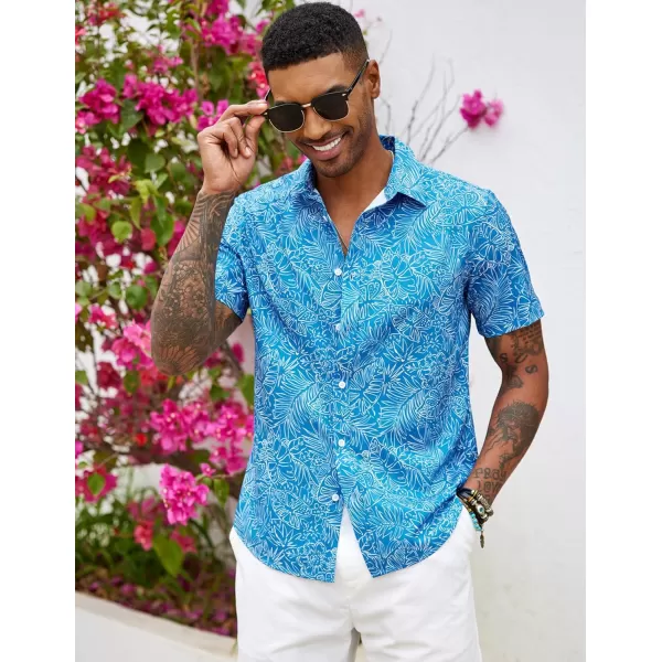 COOFANDY Mens Hawaiian Shirts Short Sleeve Button Down Aloha Shirt Casual Beach Clothes