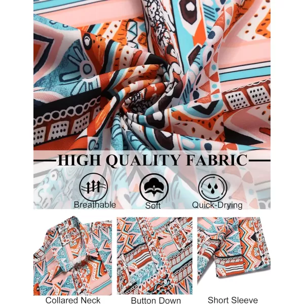 COOFANDY Mens Hawaiian Shirts Short Sleeve Button Down Aloha Shirt Casual Beach Clothes