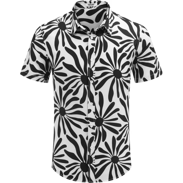COOFANDY Mens Hawaiian Shirts Short Sleeve Button Down Aloha Shirt Casual Beach Clothes