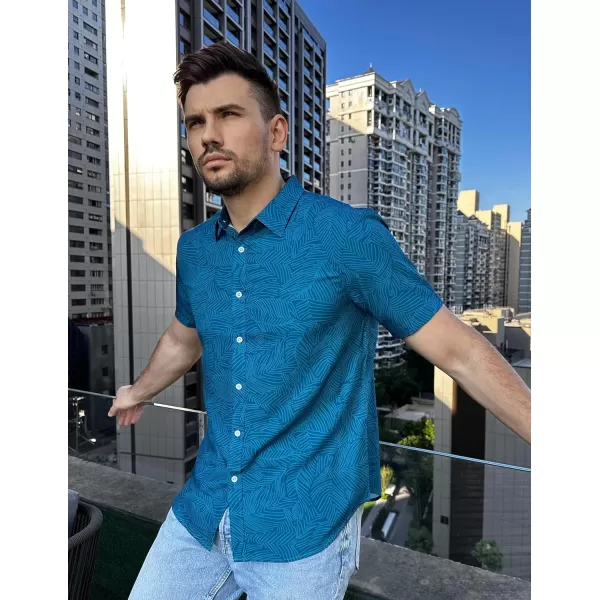 COOFANDY Mens Hawaiian Shirts Short Sleeve Button Down Aloha Shirt Casual Beach Clothes