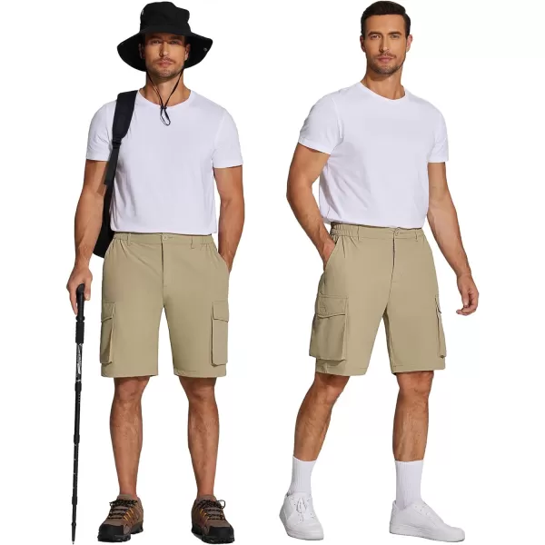 COOFANDY Mens Hiking Cargo Shorts 9'' Quick Dry Work Shorts Casual Summer Shorts Lightweight Bermuda Shorts with Pockets