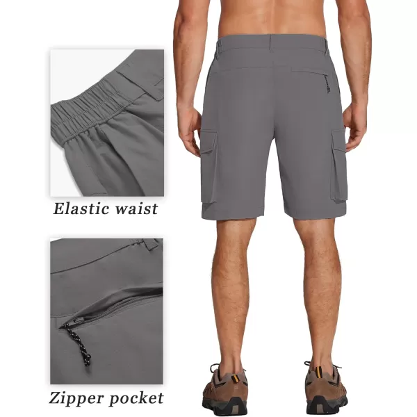 COOFANDY Mens Hiking Cargo Shorts 9'' Quick Dry Work Shorts Casual Summer Shorts Lightweight Bermuda Shorts with Pockets