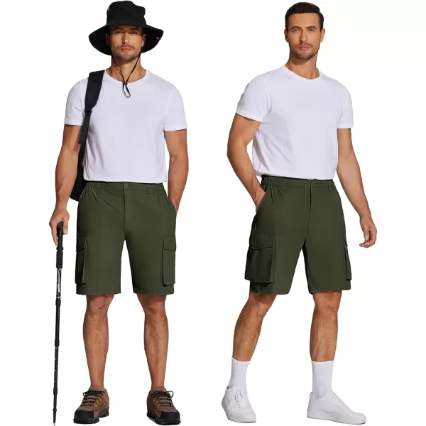 COOFANDY Mens Hiking Cargo Shorts 9'' Quick Dry Work Shorts Casual Summer Shorts Lightweight Bermuda Shorts with Pockets