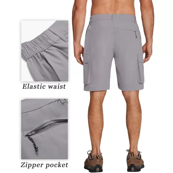 COOFANDY Mens Hiking Cargo Shorts 9'' Quick Dry Work Shorts Casual Summer Shorts Lightweight Bermuda Shorts with Pockets