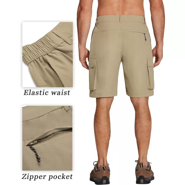 COOFANDY Mens Hiking Cargo Shorts 9'' Quick Dry Work Shorts Casual Summer Shorts Lightweight Bermuda Shorts with Pockets