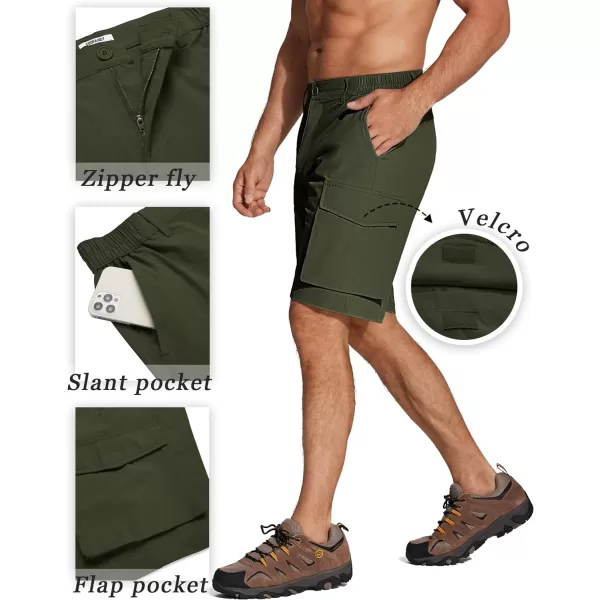 COOFANDY Mens Hiking Cargo Shorts 9'' Quick Dry Work Shorts Casual Summer Shorts Lightweight Bermuda Shorts with Pockets