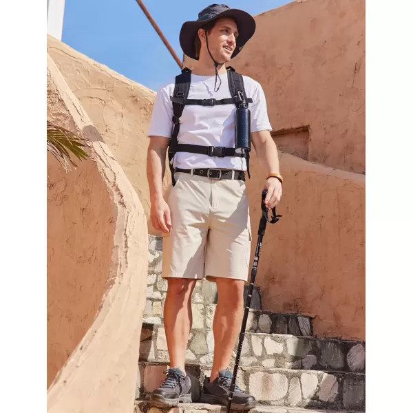 COOFANDY Mens Hiking Cargo Shorts 9'' Quick Dry Work Shorts Casual Summer Shorts Lightweight Bermuda Shorts with Pockets
