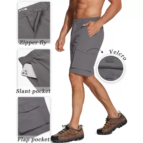 COOFANDY Mens Hiking Cargo Shorts 9'' Quick Dry Work Shorts Casual Summer Shorts Lightweight Bermuda Shorts with Pockets