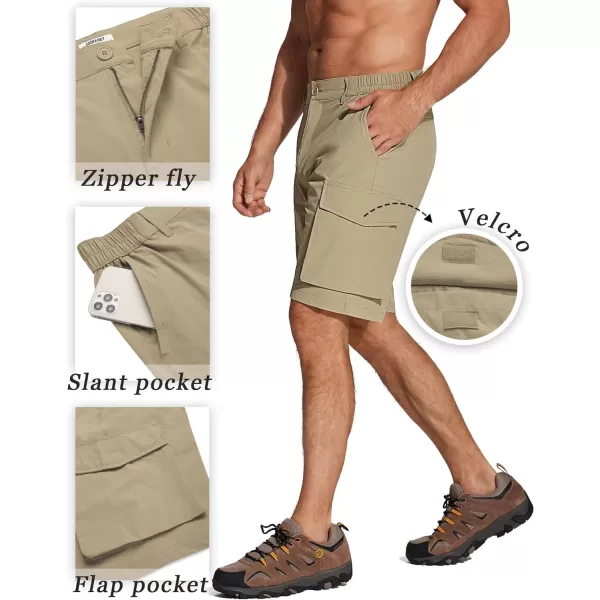 COOFANDY Mens Hiking Cargo Shorts 9'' Quick Dry Work Shorts Casual Summer Shorts Lightweight Bermuda Shorts with Pockets