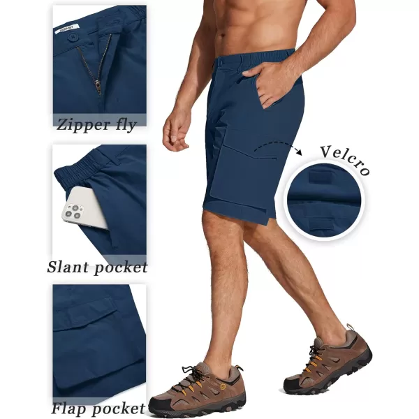 COOFANDY Mens Hiking Cargo Shorts 9'' Quick Dry Work Shorts Casual Summer Shorts Lightweight Bermuda Shorts with Pockets