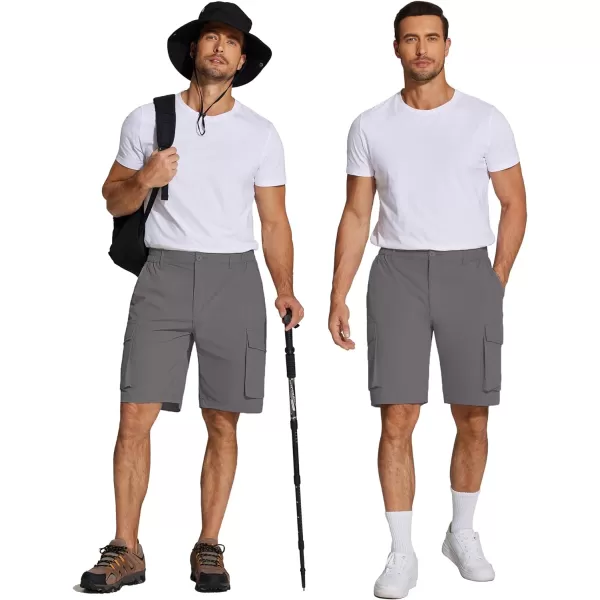 COOFANDY Mens Hiking Cargo Shorts 9'' Quick Dry Work Shorts Casual Summer Shorts Lightweight Bermuda Shorts with Pockets